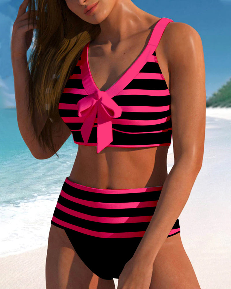 feminajewels® | Striped high-waisted bikini