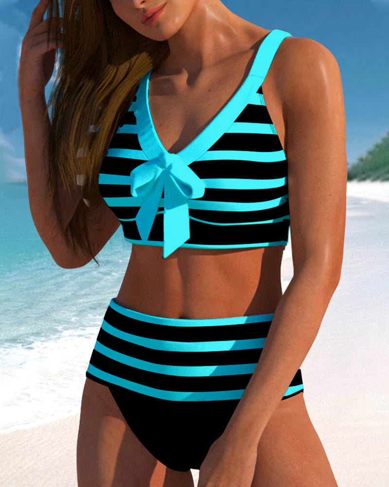 feminajewels® | Striped high-waisted bikini