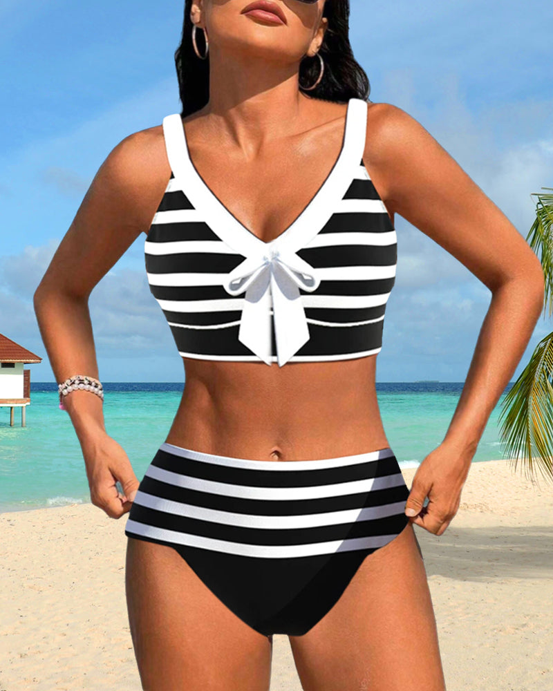 feminajewels® | Striped high-waisted bikini
