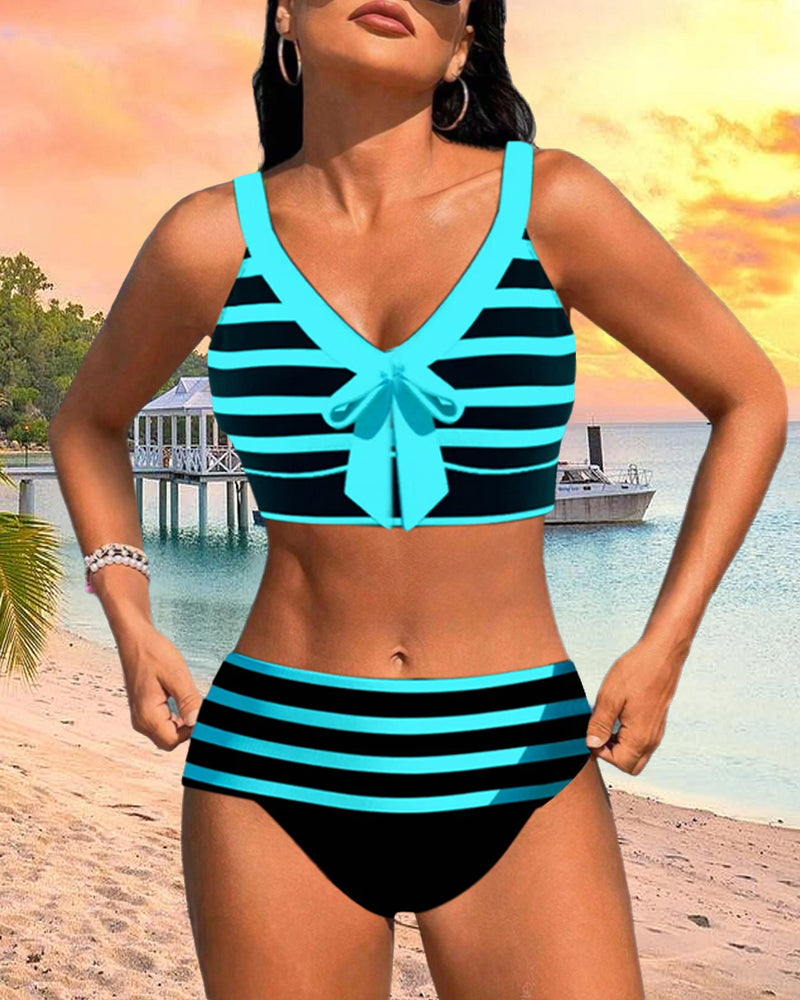 feminajewels® | Striped high-waisted bikini