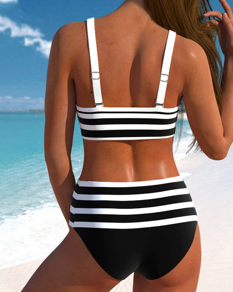 feminajewels® | Striped high-waisted bikini