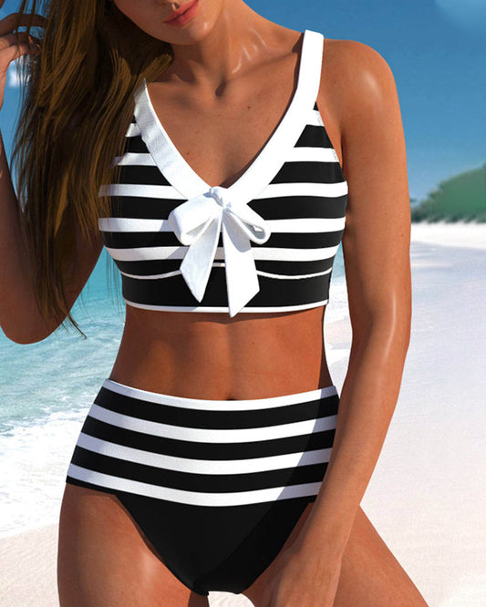 feminajewels® | Striped high-waisted bikini