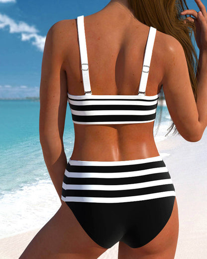 feminajewels® | Striped high-waisted bikini